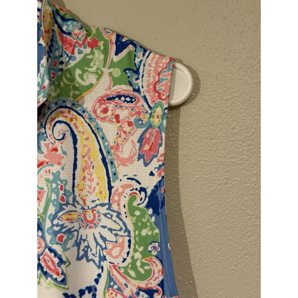 Gottex Tank Dress Womens Size XL Watercolor Paisley Nylon Zipper Athleisure Mode - Picture 2 of 5